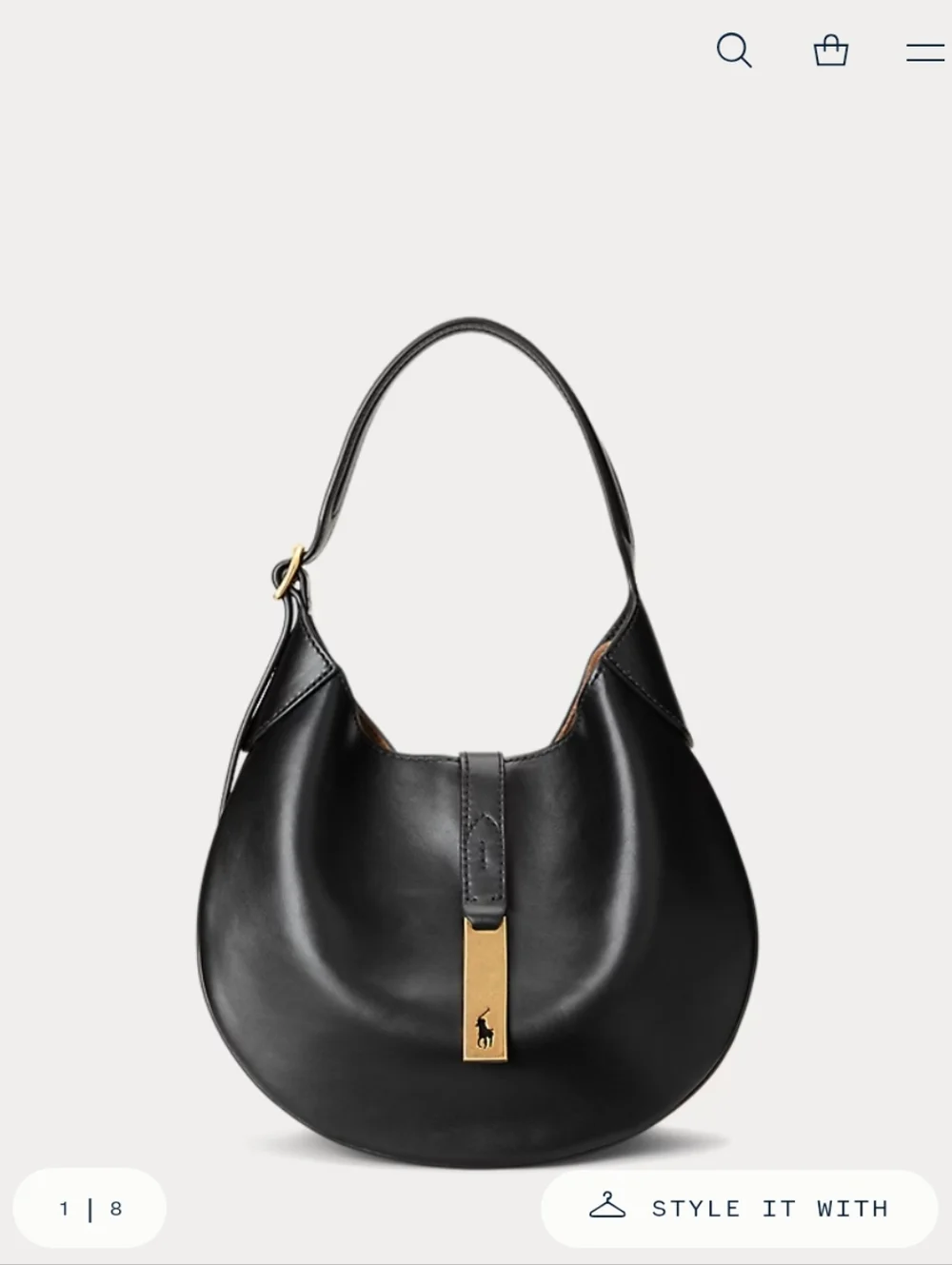 Polo Ralph Lauren ID Calfskin Small Shoulder Bag - Picture 1 of 7